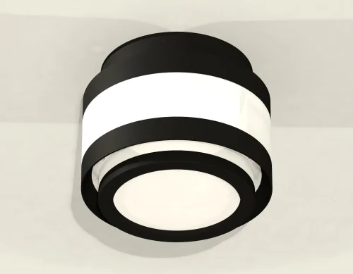 Светильник накладной XS8420002 Ambrella light белый 1 лампа, основание чёрное в стиле хай-тек круглый фото 3