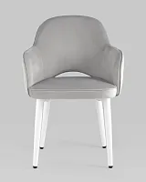 Стул Венера NEW, велюр серебристый (ножки белые) NP (набор 2шт) УТ000038665 Stool Group, серебряный/велюр, ножки/металл/, размеры - *****