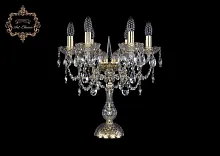 Настольная лампа 12.25.6.141-45.Gd.Sp Bohemia Art Classic прозрачная 6 ламп, основание золотое металл в стиле классический 