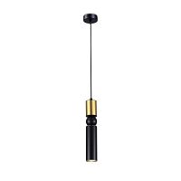 Светильник подвесной Salem V10524-PL Moderli чёрный 1 лампа, основание чёрное в стиле модерн трубочки