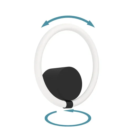 Бра LED Caranacoa 900564 Eglo белый на 1 лампу, основание чёрное в стиле современный хай-тек минимализм кольца фото 4