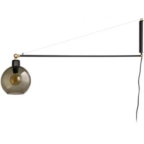 Бра с выключателем в розетку Crane 9374-NW Nowodvorski прозрачный на 1 лампу, основание чёрное в стиле лофт 