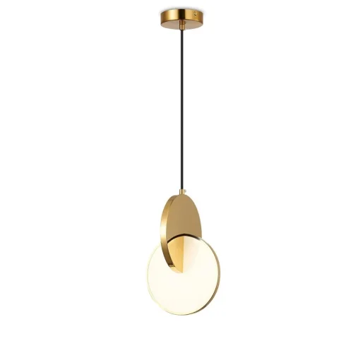 Светильник подвесной LED Mesa V10512-PL Moderli белый на 1 лампу, основание золотое в стиле современный Светильник подвесной LED Mesa V10512-PL Moderli белый на 1 лампу, основание золотое в стиле современный