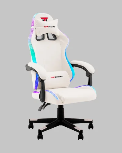 Кресло спортивное TopChairs Druid, белый УТ000039468 Stool Group, белый/экокожа, ножки/полимер/чёрный, размеры - 1170*1270**** фото 4