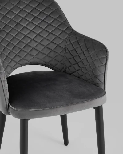 Стул Венера диамант NEW, велюр серый УТ000037249 Stool Group, серый/велюр, ножки/металл/чёрный, размеры - ****585*645 фото 9