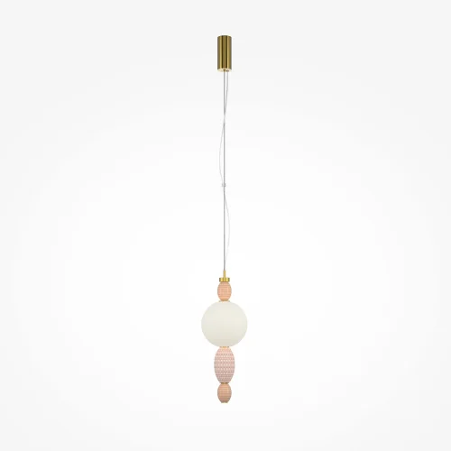 Светильник подвесной LED Adore MOD297PL-L12BS3K Maytoni белый разноцветный на 1 лампу, основание латунь в стиле арт-деко современный шар выдувное фото 5
