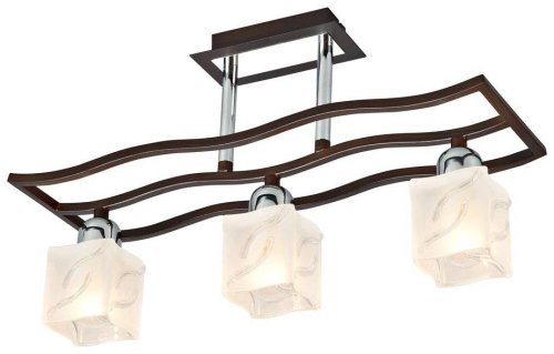 Светильник потолочный 282-103-03 Velante прозрачный 3 лампы, основание коричневое хром венге в стиле современный 