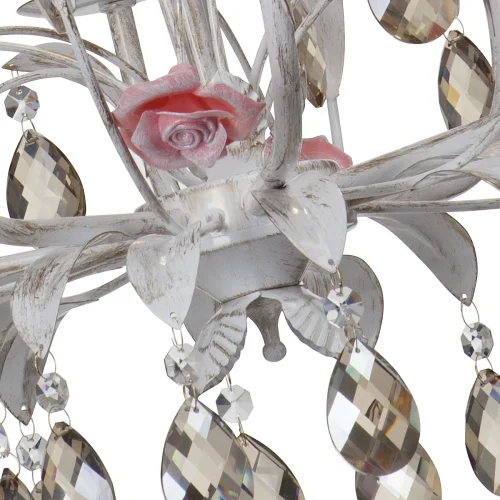 Люстра подвесная V1239/8 Vitaluce без плафона на 8 ламп, основание белое в стиле флористика фото 2