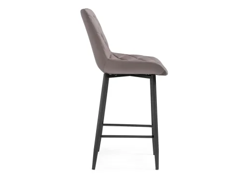 Полубарный стул Баодин Б/К латте / черный 517164 Woodville, бежевый/велюр, ножки/металл/чёрный, размеры - ****500*560 фото 3