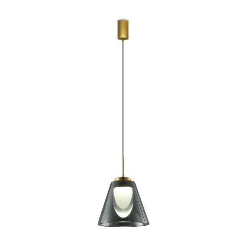 Светильник подвесной LED Fume FR5399PL-L4BS Freya чёрный серый 1 лампа, основание латунь в стиле современный 