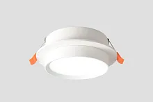 Светильник точечный CLT 087C WH GX53 Crystal Lux белый на 1 лампу, основание белое в стиле современный круглый
