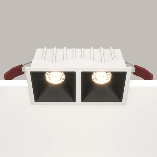 Светильник точечный Alfa LED DL043-02-10W3K-D-SQ-WB Maytoni белый чёрный на 2 лампы, основание чёрное белое в стиле современный фото 15