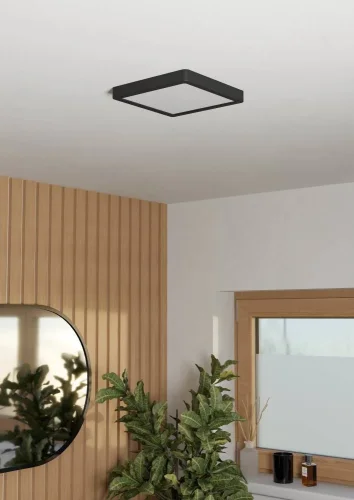 Светильник потолочный LED Fueva 901329 Eglo белый на 1 лампу, основание чёрное в стиле современный квадратный фото 3 Светильник потолочный LED Fueva 901329 Eglo белый на 1 лампу, основание чёрное в стиле современный квадратный фото 3