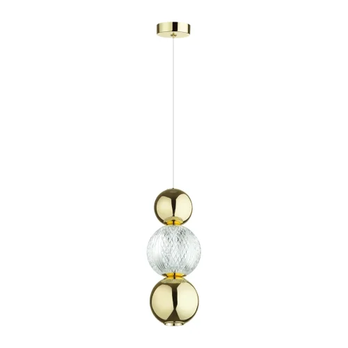 Светильник подвесной LED Crystal 5008/7LA Odeon Light прозрачный 1 лампа, основание золотое в стиле современный шар фото 3