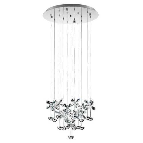 Светильник подвесной LED PIANOPOLI 93662 Eglo прозрачный на 1 лампу, основание хром в стиле классический современный флористика каскад