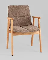 Стул обеденный Philo с деревянными ножками, коричневый УТ000038978 Stool Group, коричневый/букле, ножки/дерево/коричневый, размеры - ****480*555
