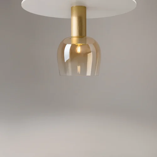 Светильник потолочный Smart Casual MOD414CL-01G Maytoni янтарный на 1 лампу, основание золотое в стиле современный фото 6