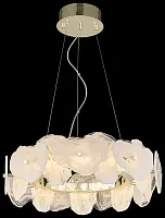 Люстра подвесная LED Nicola WE159.18.303 Wertmark белая на 1 лампа, основание золотое в стиле современный 