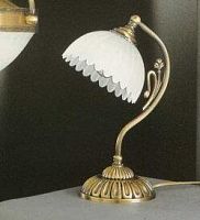 Настольная лампа P 2030 Reccagni Angelo белая 1 лампа, основание бронзовое металл в стиле классический 