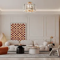 Люстра потолочная Sorrento-5209 375209/5/80/390 GD Arte Milano прозрачная серая на 5 ламп, основание золотое в стиле современный 
