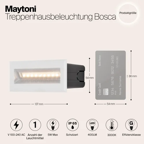 Подсветка для лестниц LED Bosca O045SL-L5W3K Maytoni уличный IP65 белый на 1 лампу, плафон белый в стиле современный хай-тек LED фото 8