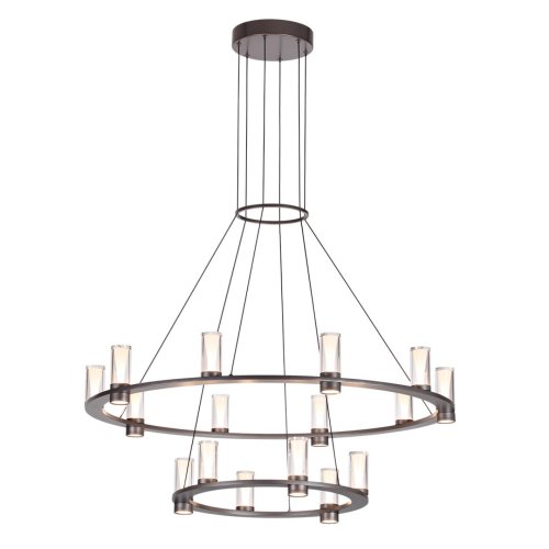 Люстра подвесная LED Defance 7143/110L Odeon Light прозрачная на 16 ламп, основание серое чёрное в стиле современный классический кольца фото 3 Люстра подвесная LED Defance 7143/110L Odeon Light прозрачная на 16 ламп, основание серое чёрное в стиле современный классический кольца фото 3