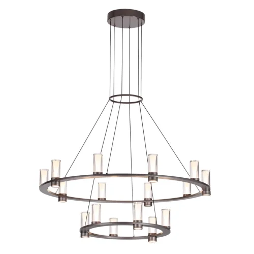 Люстра подвесная Defance 7143/110L Odeon Light прозрачная на 16 ламп, основание серое чёрное в стиле современный классический кольца фото 3 Люстра подвесная Defance 7143/110L Odeon Light прозрачная на 16 ламп, основание серое чёрное в стиле современный классический кольца фото 3