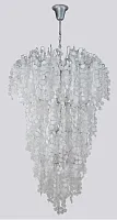 Люстра подвесная BARCELONA SP33 SILVER Crystal Lux прозрачная на 33 лампы, основание серебряное в стиле арт-деко 
