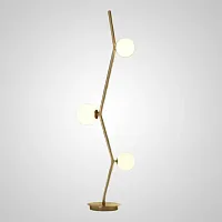 Торшер MATHIA FL 212092-23 ImperiumLoft белый на 3 лампы, основание латунь в стиле современный 