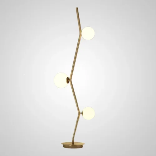 Торшер MATHIA FL 212092-23 ImperiumLoft белый на 3 лампы, основание латунь в стиле современный Торшер MATHIA FL 212092-23 ImperiumLoft белый на 3 лампы, основание латунь в стиле современный