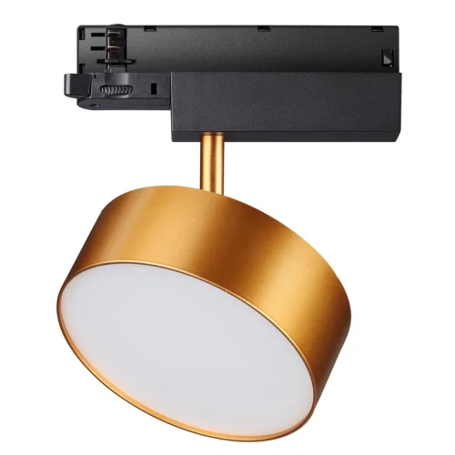 Трековый светильник трёхфазный LED Prometa 358760 Novotech матовый золото для шинопроводов серии Prometa матовый золото фото 4