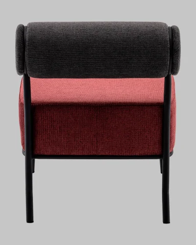 Кресло Ponpoun, тёмно-серый, бордо УТ000040473 Stool Group, бордовый/шенилл, ножки/металл/чёрный, размеры - *710***610*710мм фото 6