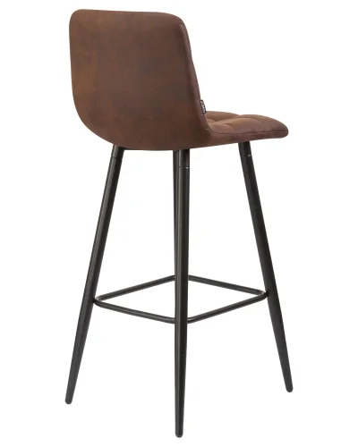 Стул барный набор 2 шт. SET-2 8078-LML NICOLE, цвет сиденья коричневая микрофибра (PK-03), черные матовые ножки Dobrin, /микрофибра, ножки/металл/чёрный, размеры - *1050***430*520 фото 5