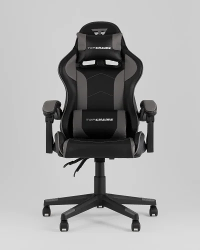 Кресло спортивное TopChairs Shadow, черно-серый УТ000039463 Stool Group, чёрный/экокожа, ножки/полимер/чёрный, размеры - 1170*1270***710*710 фото 4