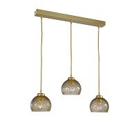 Светильник подвесной B 10032/3 Reccagni Angelo янтарный 3 лампы, основание матовое золото в стиле классика модерн выдувное