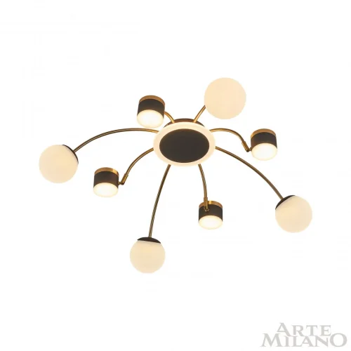 Люстра потолочная LED Ferrara-71040 271040/8 BK/GD Arte Milano белая на 1 лампу, основание чёрное в стиле современный хай-тек фото 5