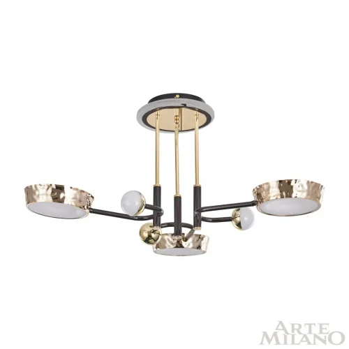 Люстра потолочная LED Ferrara-73210 273210/6 BK/GD Arte Milano белая на 1 лампу, основание золотое в стиле современный хай-тек фото 4