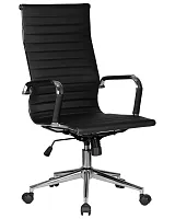 Офисное кресло набор 2 шт. SET-2 101B-LMR CLARK SIMPLE, цвет чёрный Dobrin, /экокожа, ножки/металл/хром, размеры - 1090*1150***680*680