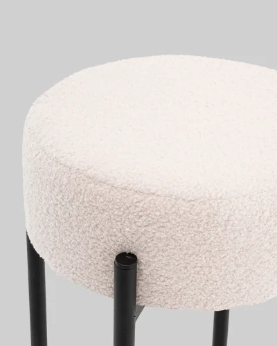 Стул барный Беккет букле бежевый УТ000041576 Stool Group, бежевый/букле, ножки/металл/чёрный, размеры - **370**370*370 фото 4