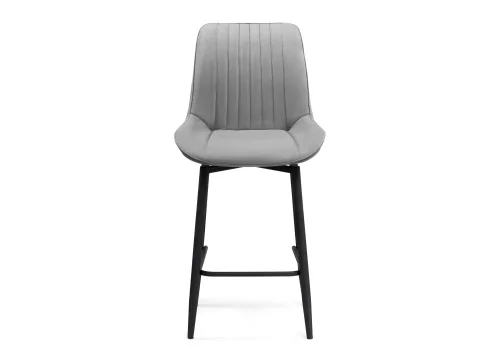 Полубарный стул Седа К крутящийся светло-серый / черный 517144 Woodville, серый/велюр, ножки/металл/чёрный, размеры - ****500*580 фото 2