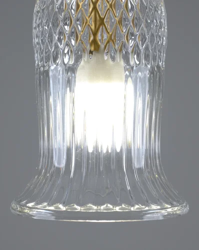 Светильник подвесной Glassy V10908-P Moderli прозрачный 1 лампа, основание золотое в стиле современный выдувное фото 5