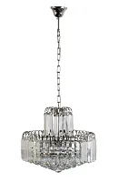 Люстра хрустальная подвесная Ovada E 1.5.40.100 N Arti Lampadari прозрачная на 6 ламп, основание никель в стиле классический 