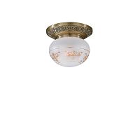 Светильник потолочный PL 7745/1 Reccagni Angelo прозрачный белый 1 лампа, основание античное бронза в стиле классический 