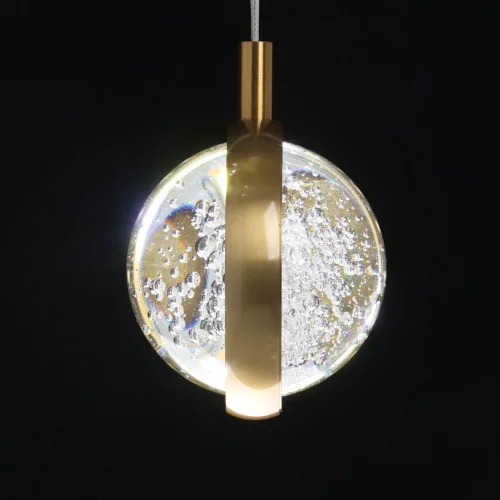 Люстра каскадная LED с пультом Капелия 730011909 DeMarkt прозрачная на 1 лампа, основание бронзовое в стиле современный с пультом фото 5
