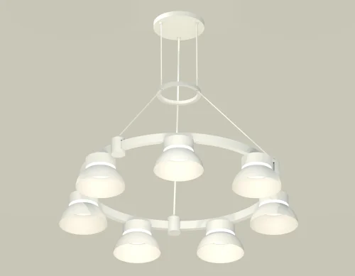 Светильник подвесной XR92031401 Ambrella light белый 7 ламп, основание белое в стиле хай-тек современный 