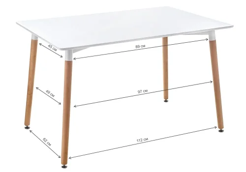 Стол Table 110 white / wood 15356 Woodville столешница белая из мдф фото 4
