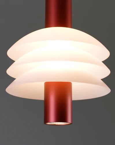 Светильник подвесной LED Sylv V10877-PL Moderli белый красный 1 лампа, основание чёрное в стиле современный  фото 4