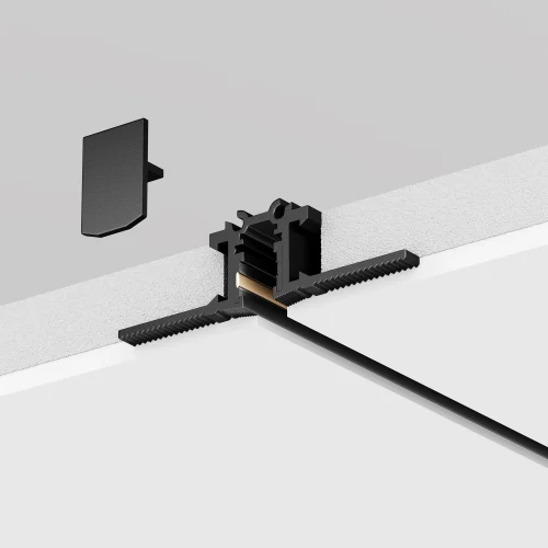 Шинопровод встраиваемый под шпаклевку 1 м Magnetic track system Levity TRX184-131B Maytoni чёрный в стиле современный хай-тек для светильников серии Magnetic track system Levity встраиваемый шинопровод levity магнитная фото 6