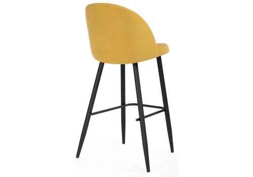 Барный стул Сондре горчичный / черный  504193 Woodville, жёлтый/велюр, ножки/металл/чёрный, размеры - ****500*600 фото 4