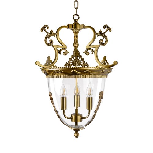 Светильник подвесной Рой / Roi 10564/3 LOFT IT прозрачный на 3 лампы, основание латунь в стиле фото 3